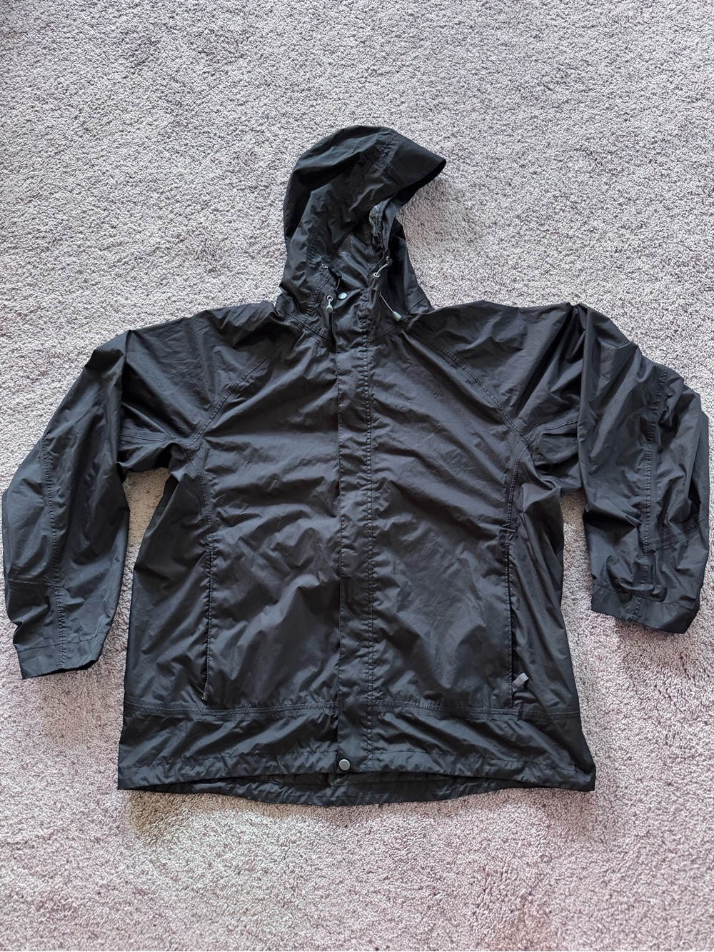 White Sierra Black Hooded Raincoat